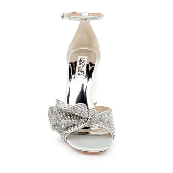 Badgley Mischka  Poppy Rhinestone Bejeweled Block Heel US 8 NEW - Picture 3 of 12